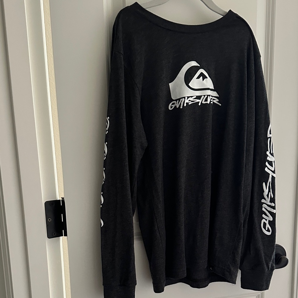 Quiksilver Black and White Logo Long Sleeve Tee